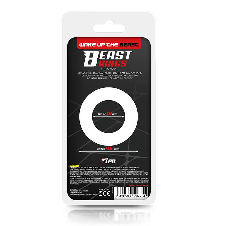 Cock Ring Super Flexible Striped 1.9 cm Clear 3