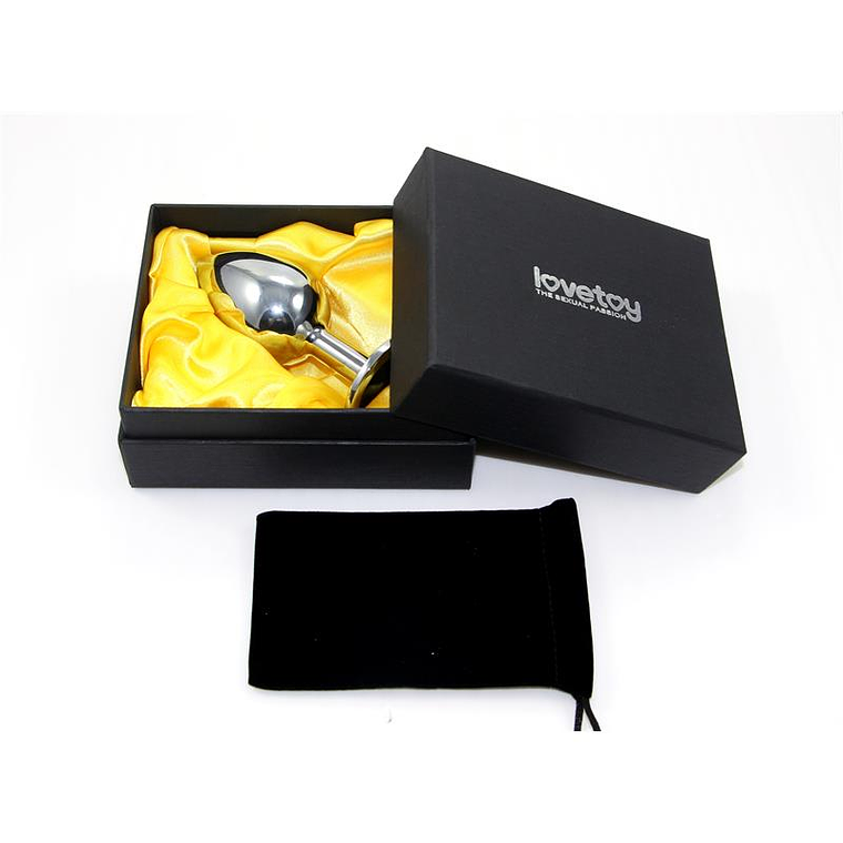 Butt Plug Silver Rosebud Classic with Purple Jewel Size S 2