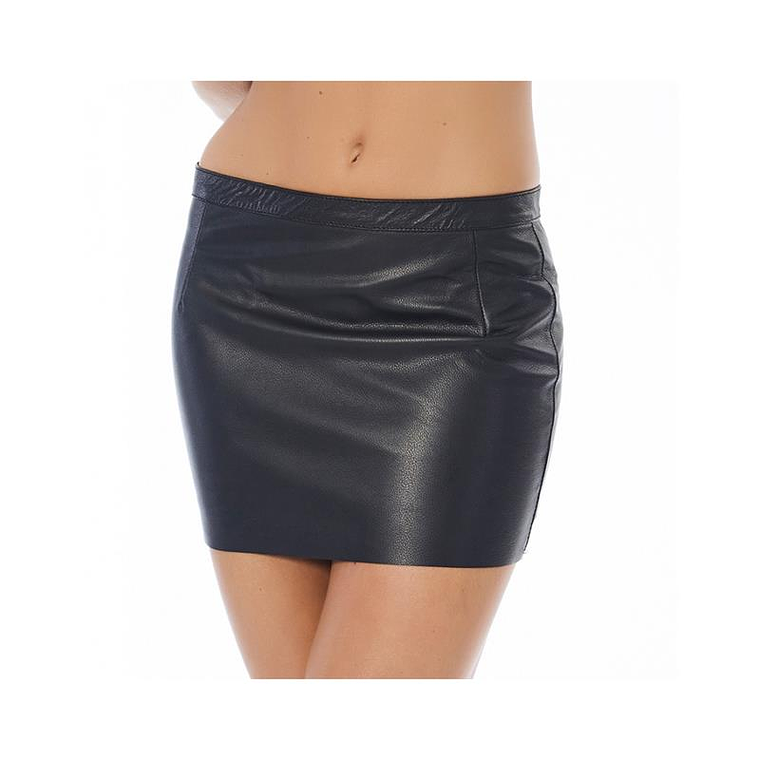 Leather Mini Skirt with Zipper 1