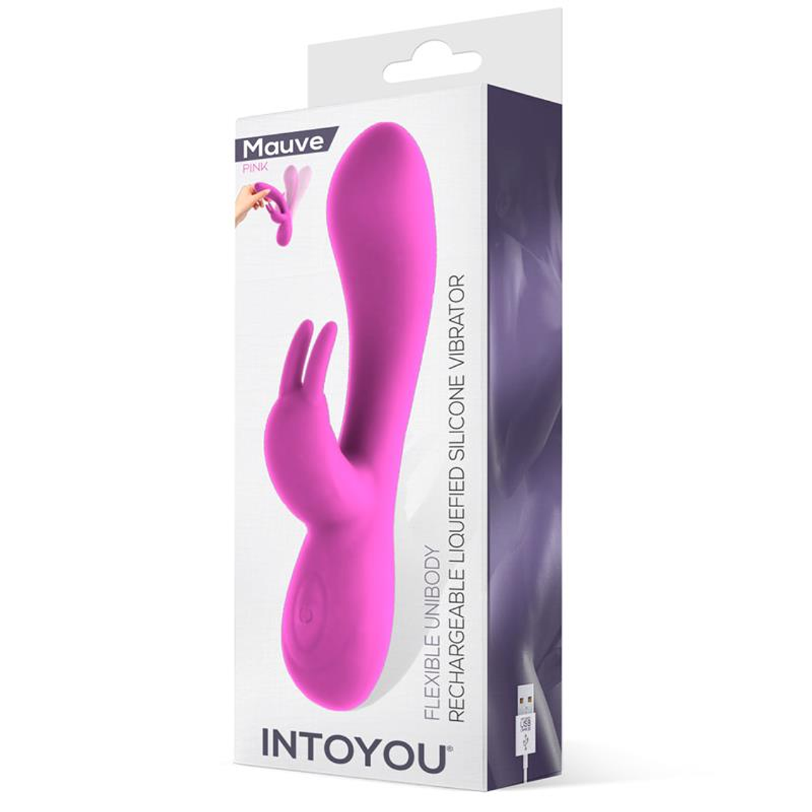 Mauve Unibody Liquefied Silicone Vibe USB Pink 5