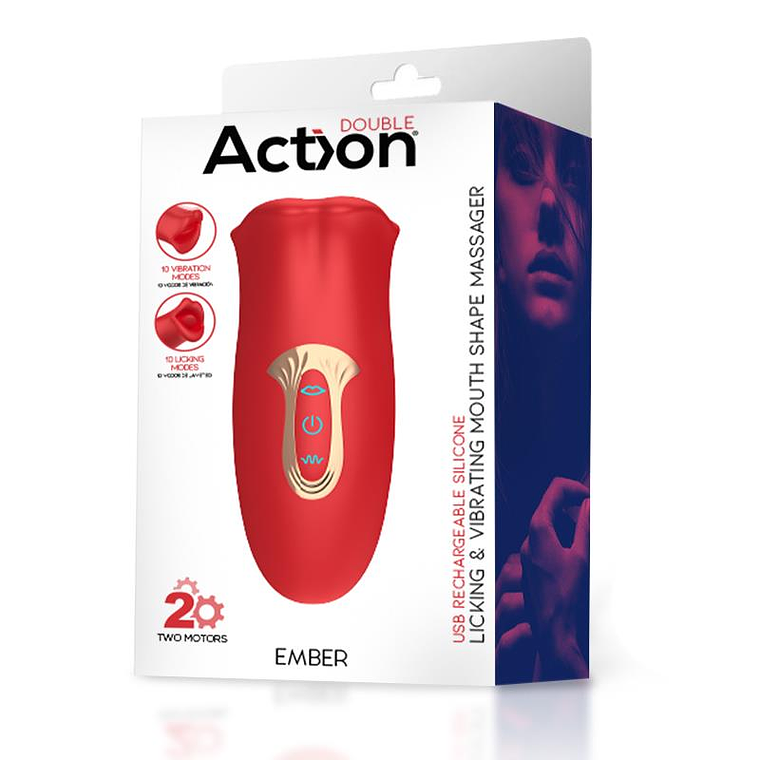 Ember Licking and Vibrating Mouth Shape Massager USB Silicone 10