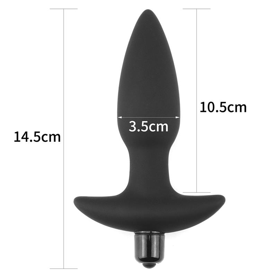 Butt Plug Fantasy Plug with Vibration Black 5