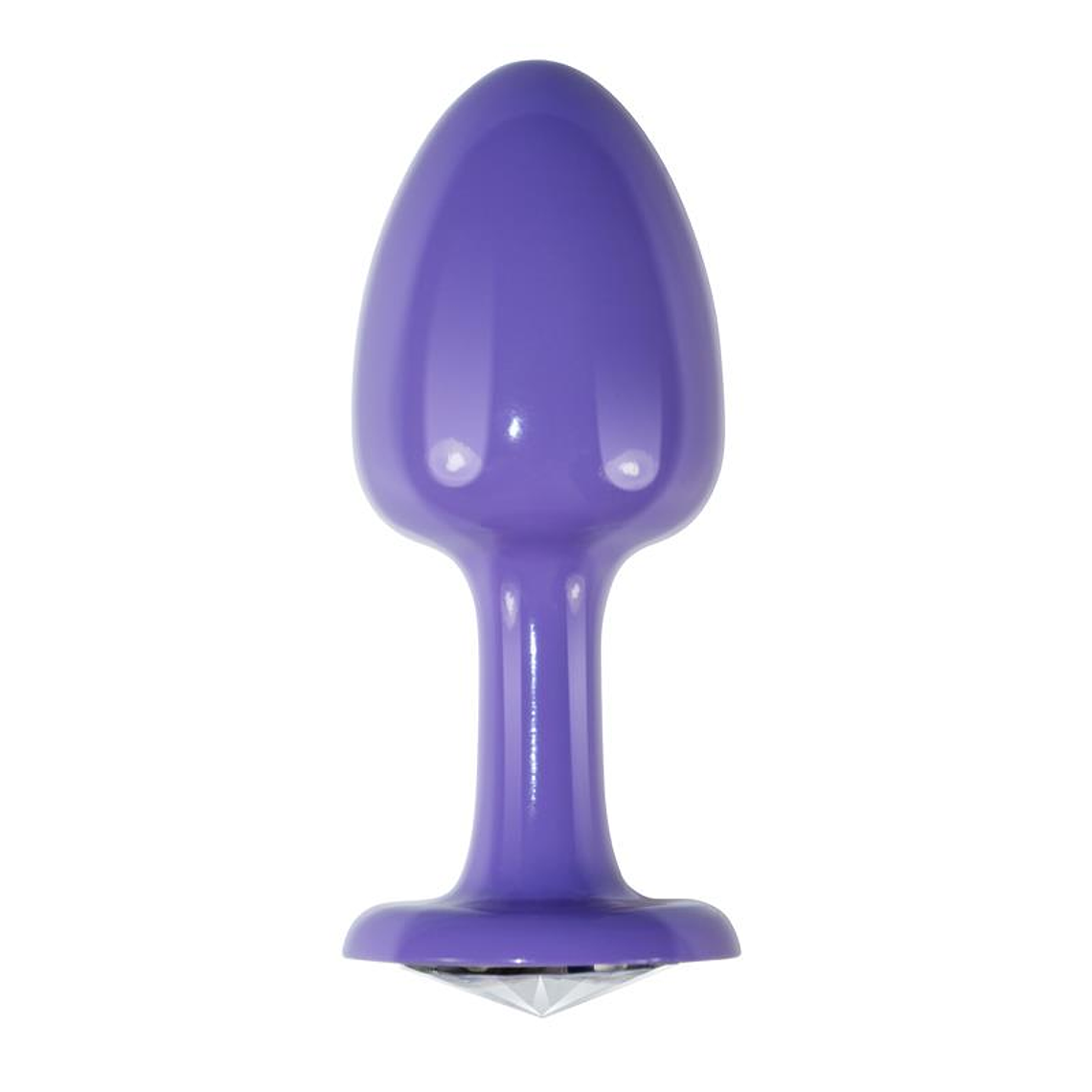 Metal Butt Plug Purple Rosebud with Clear Jewel 2