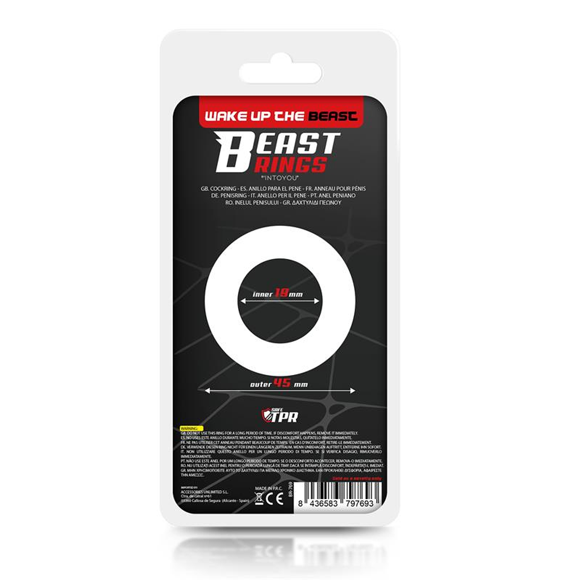 Cock Ring Super Flexible and Resistant Striped 1.9 cm Black 3