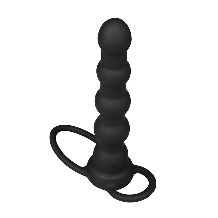 Butt Plug Double Prober with Vibration Black 1