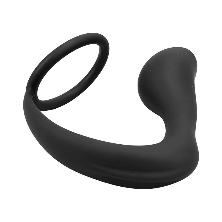 Randal Butt Plug with Penis Ring Silicone Black 6
