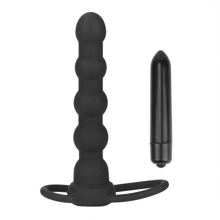 Butt Plug Double Prober with Vibration Black 4