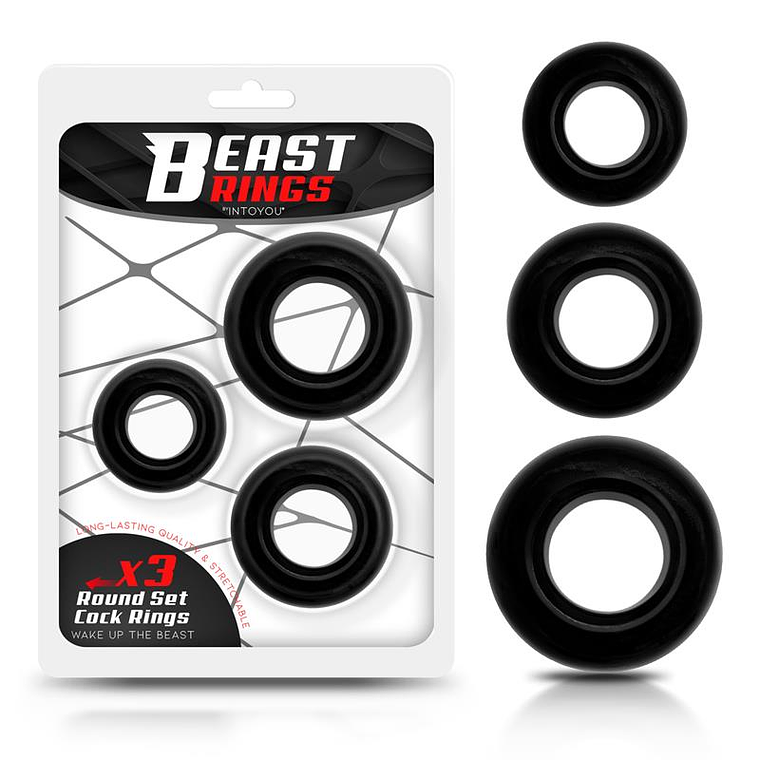 Set of 3 Cock Rings Flexible Black 1