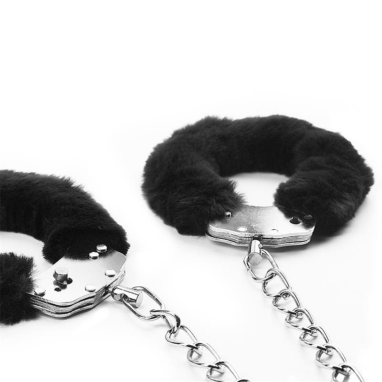 Furry Metal Ankle Cuffs Black 3