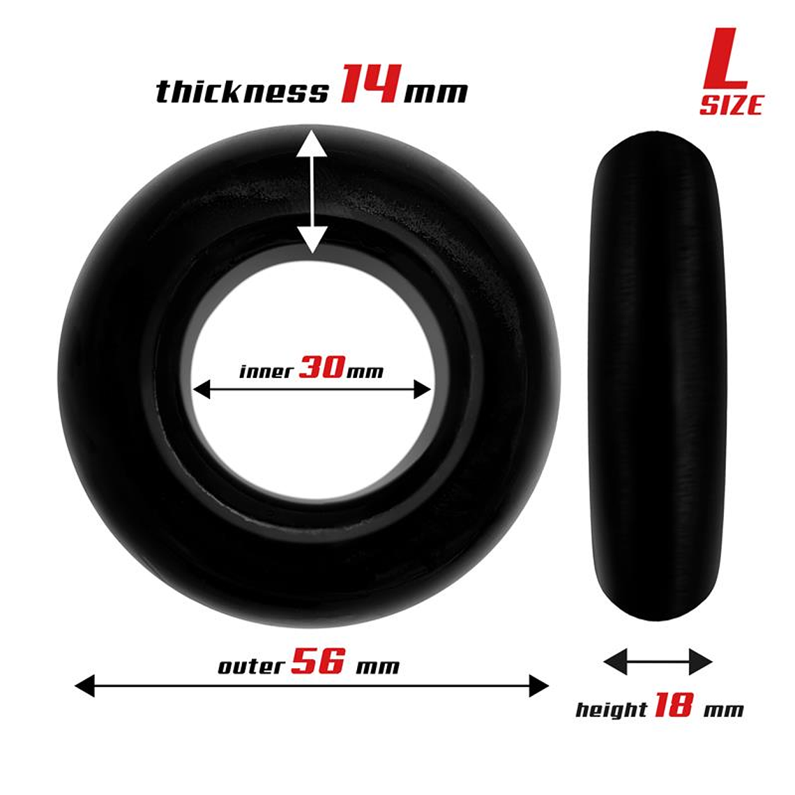 Set of 3 Cock Rings Flexible Black 4