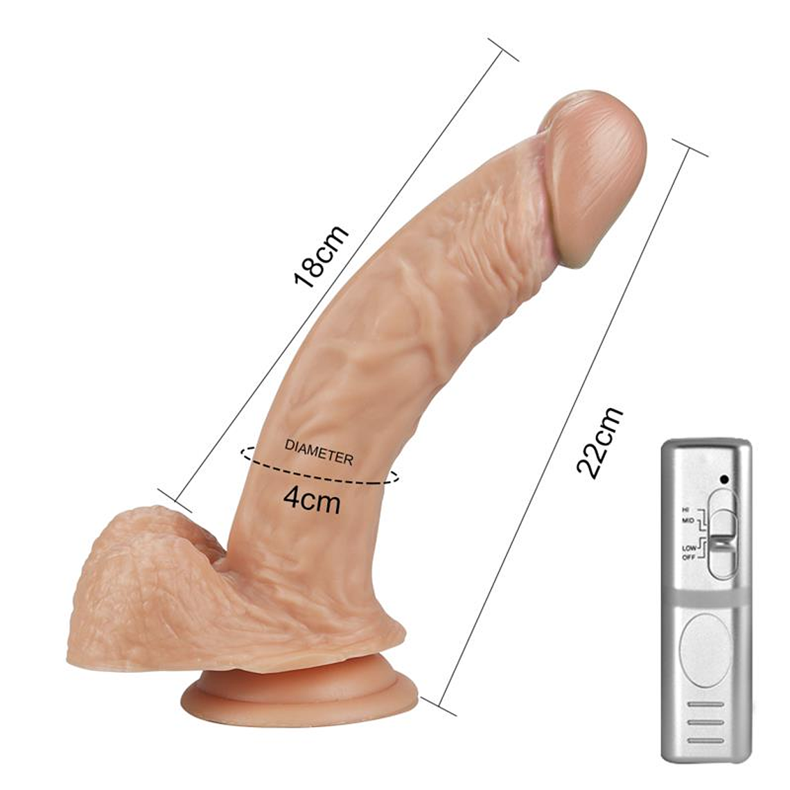 Dildo Real Extreme with Vibration 8.5 Flesh 4