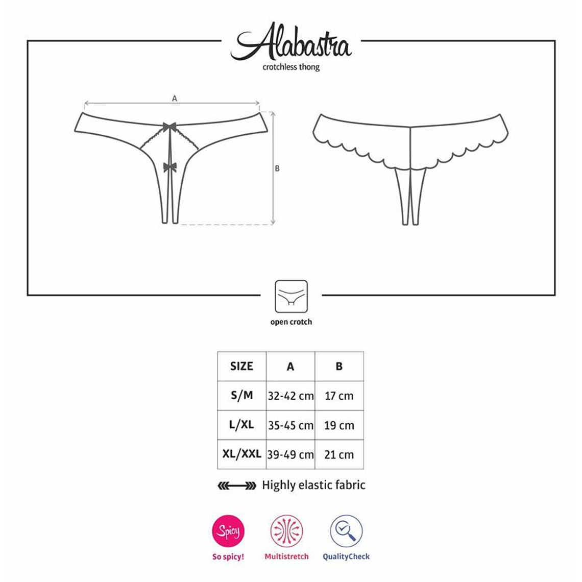 Alabastra Crotchless Thong White 3