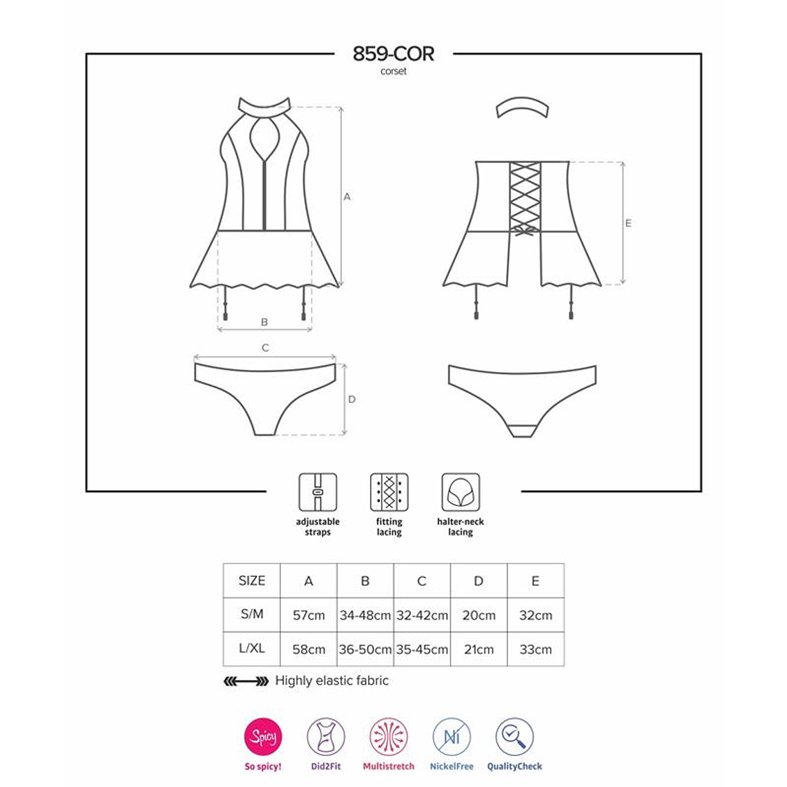 859-COR-1 Corset And Thong Black 3