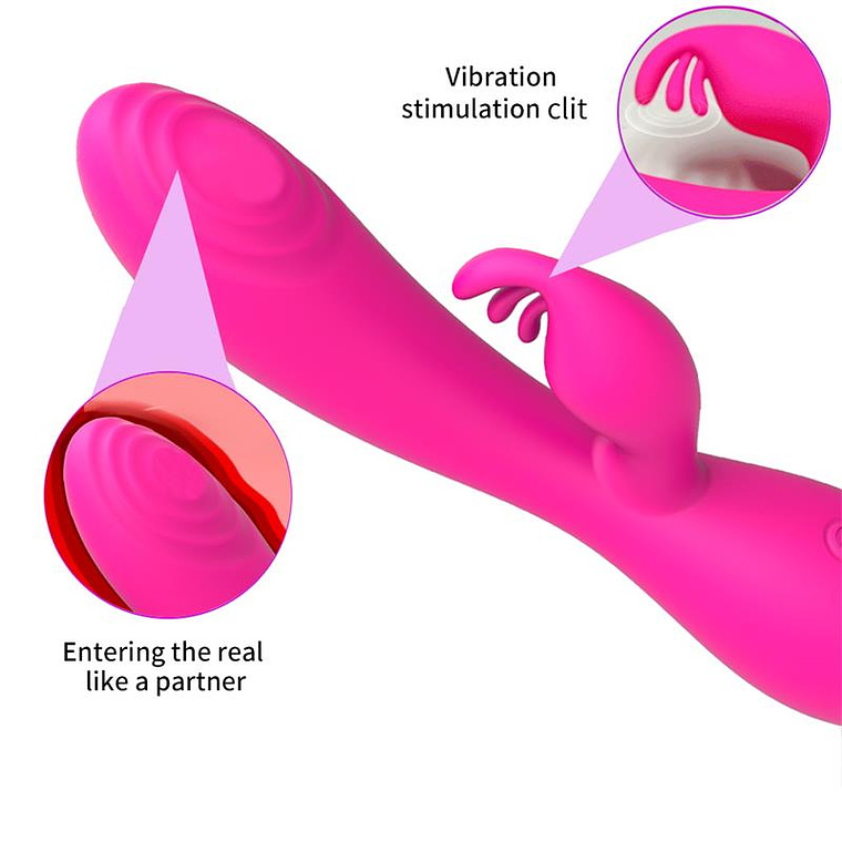 Magic Stick Rabbit Vibe with Pulsation Fuchsia 6