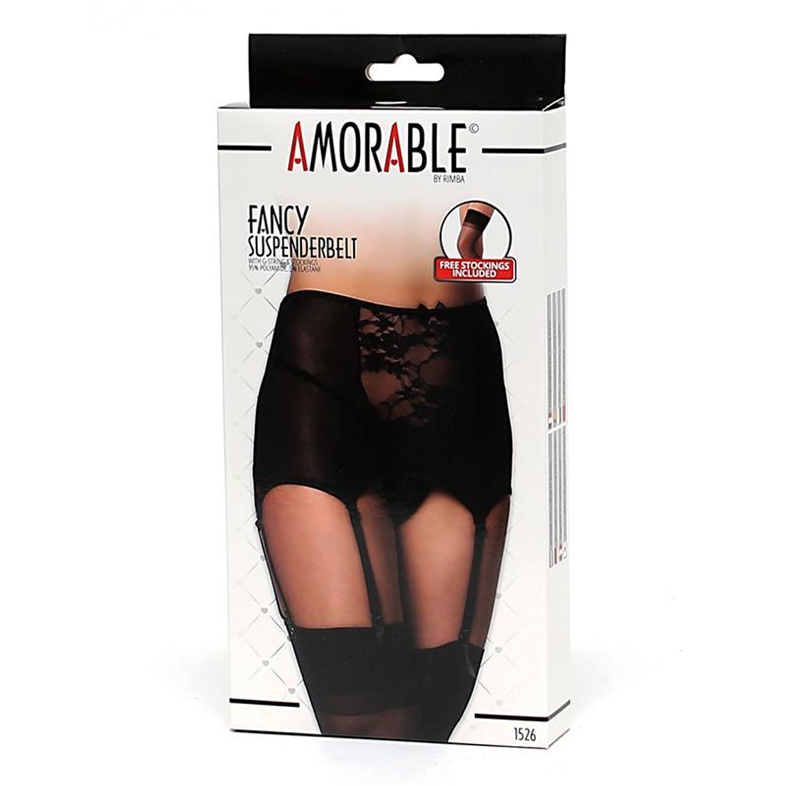 Wide Garter Belt with Stocking Black 3