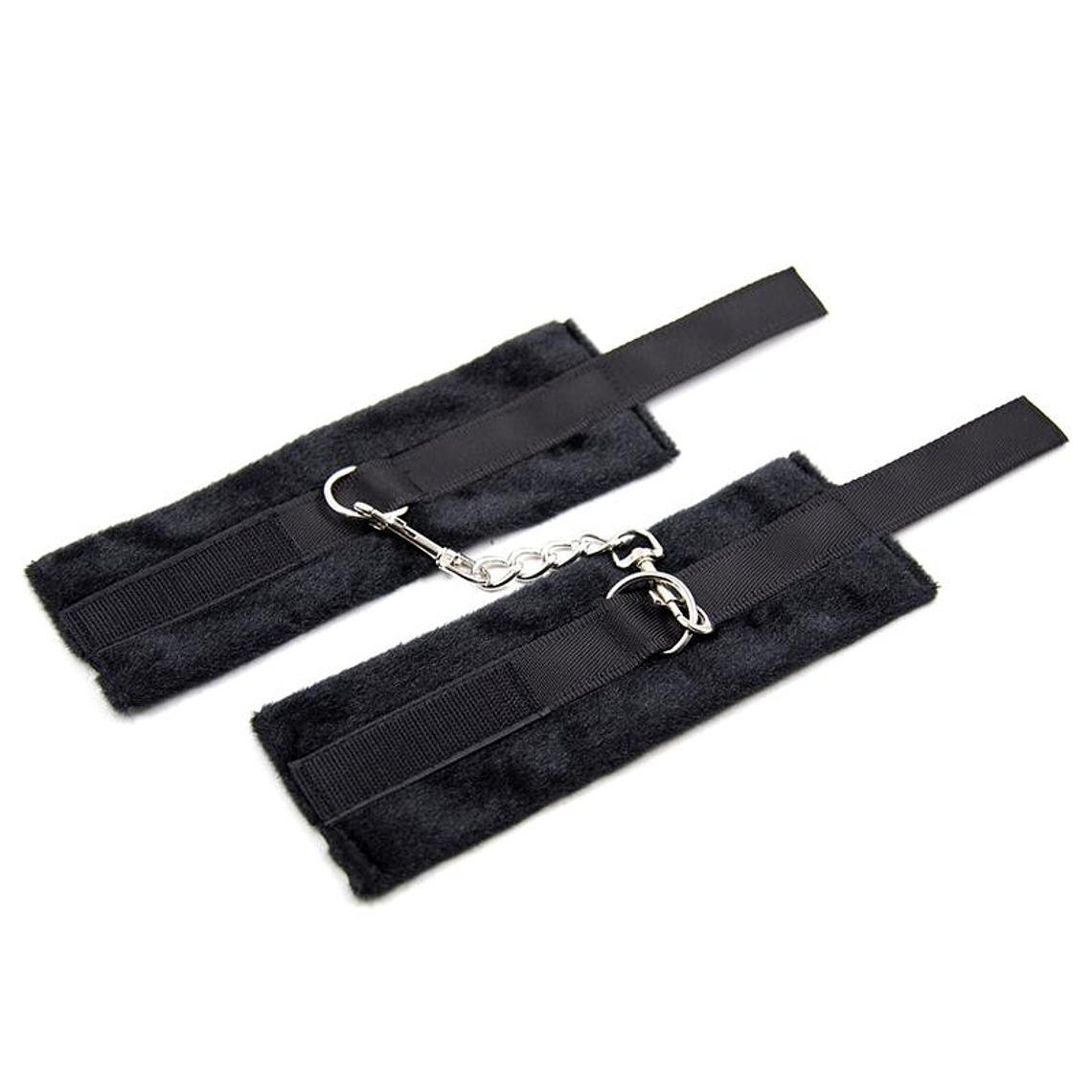 Handcuffs with Velcro with Long Fur Black 4