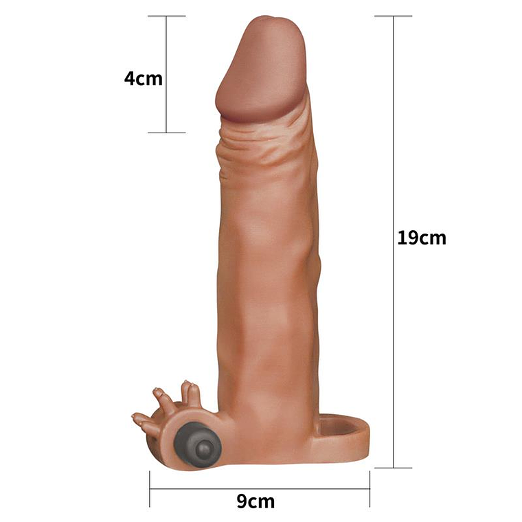 Penis Sleeve with Vibration Add 2 Pleasure X-Tender Brown 5