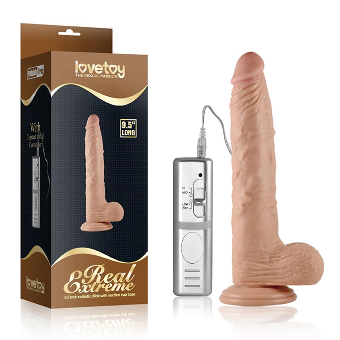 Dildo Real Extreme with Vibration 9.5 Flesh 5