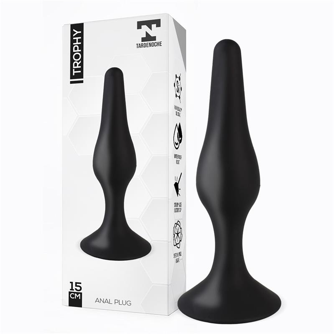 Trophy Anal Plug 15 cm Silicone Black 1