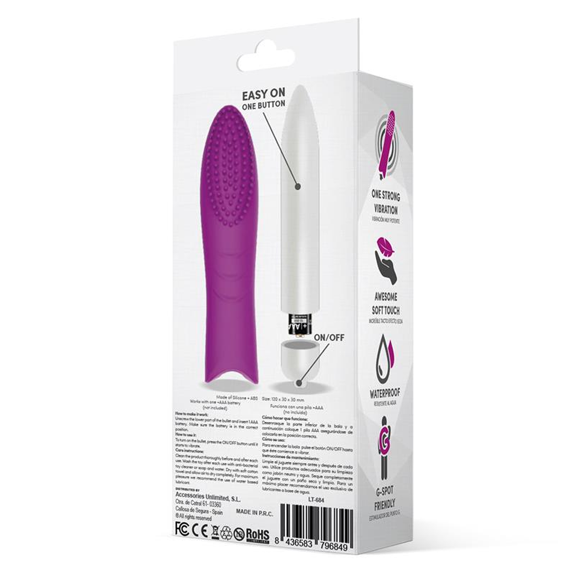 Dotys Easy Quick Vibrating Bullet Silicone Purple 3