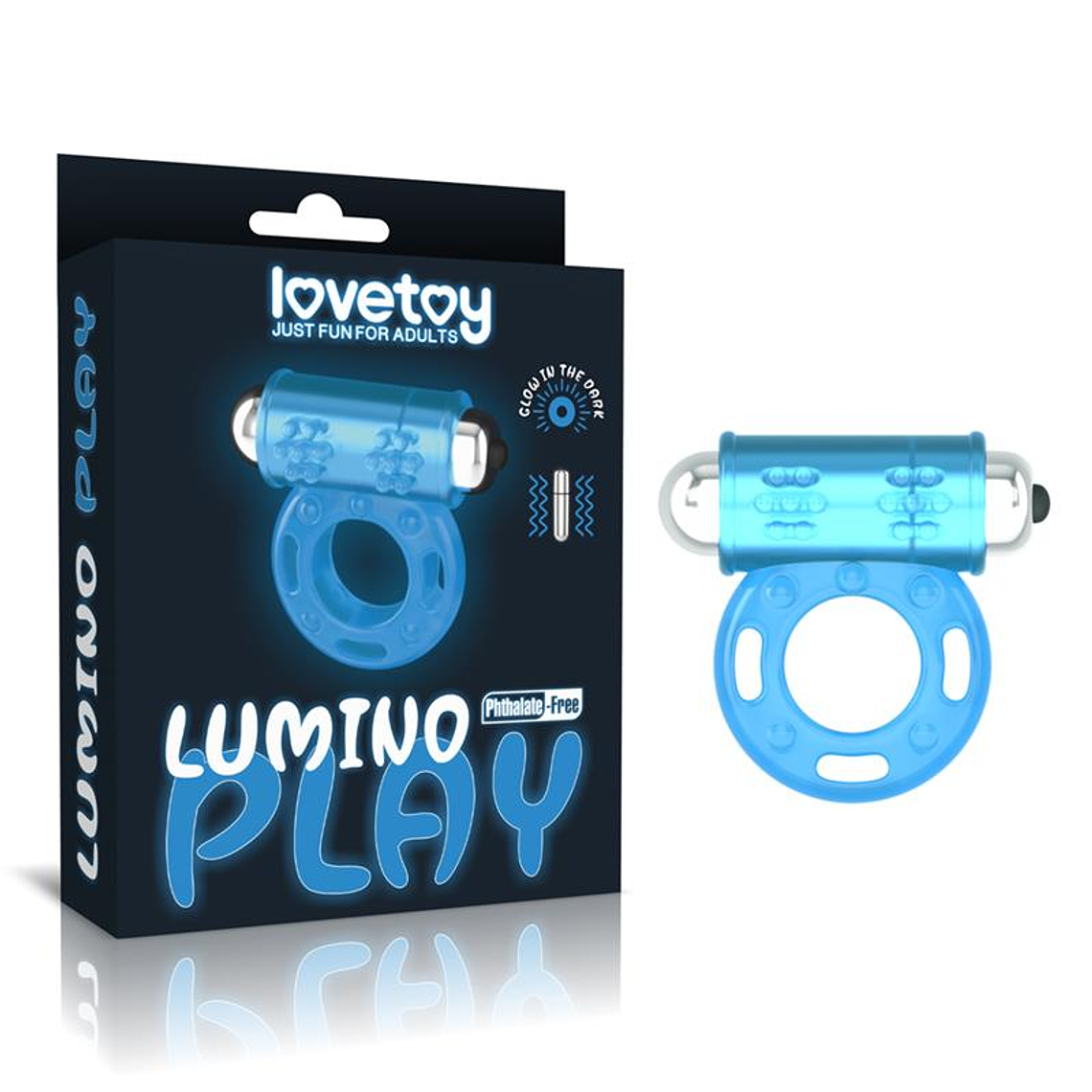 Lumino Play Vibrating Penis Ring Blue Light 7