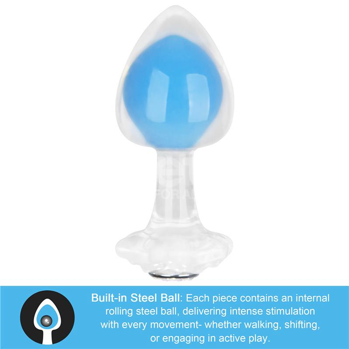 Gemoria Silicone Butt Plug Internal Steel Ball Glow in the Dark 1