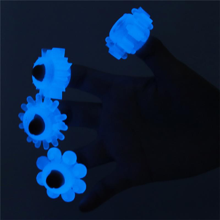 Lumino Play Set 4 Penis Ring Blue Light 6