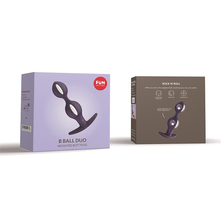 B Balls Duo butt Plug Anal with weight White/Dark Violet 3