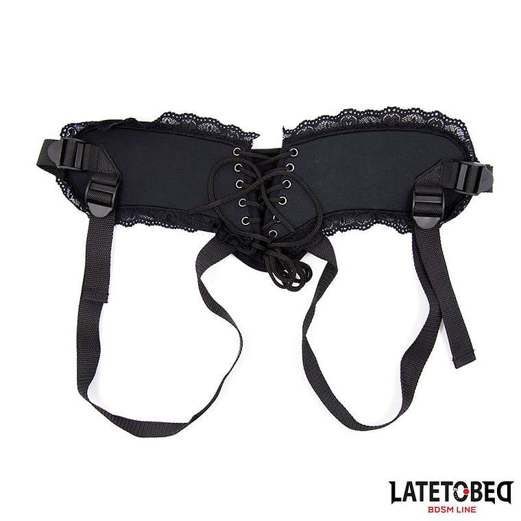 Lace Edge Strap On with Silicone Ring 4