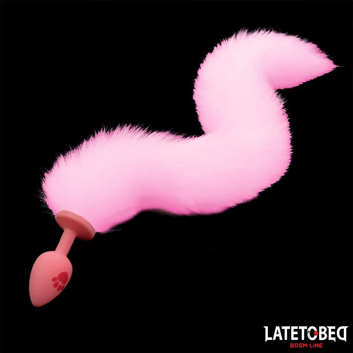 Pink Silicone Fox Tail Anal Plug Pink 1