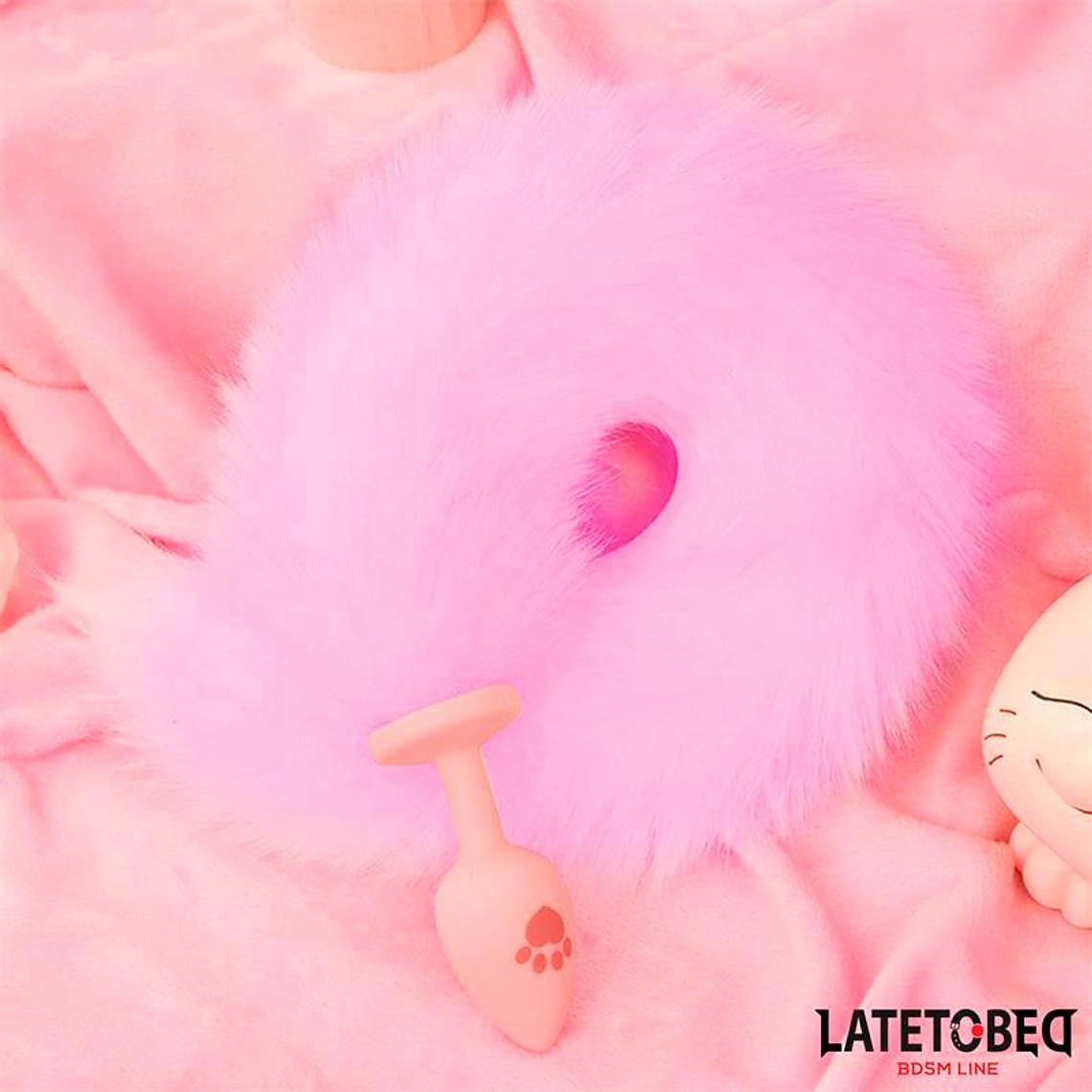 Pink Silicone Fox Tail Anal Plug Pink 2