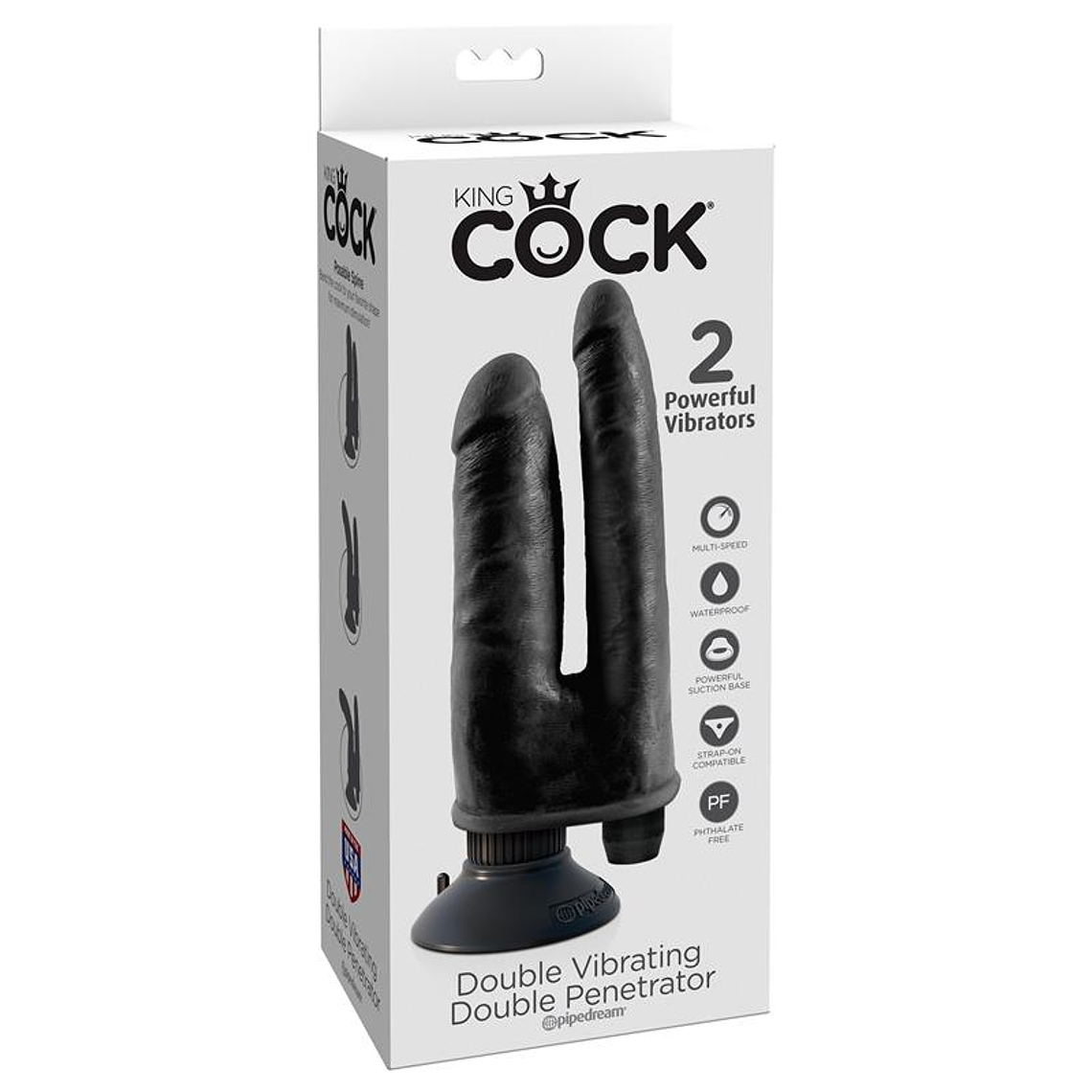 King Cock Double Vibrating Double Penetrator 8 - Black 2