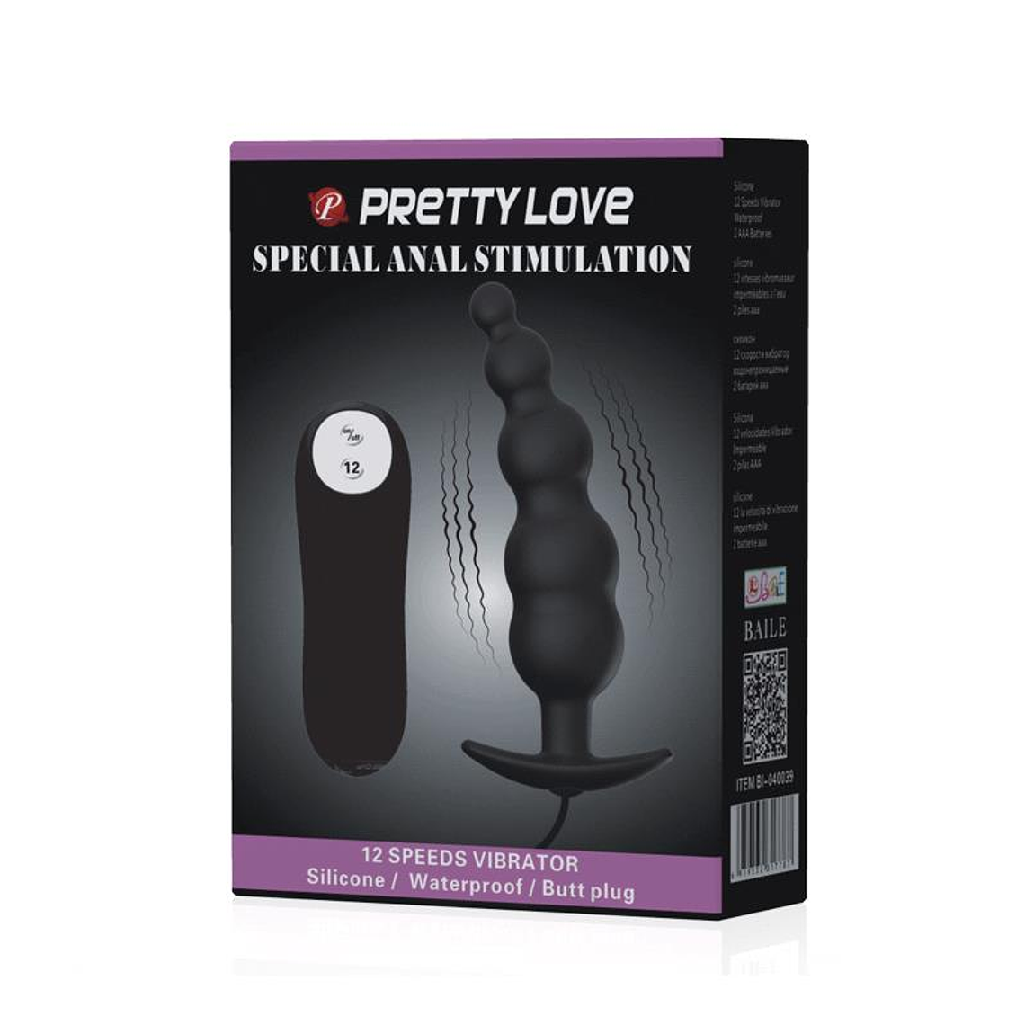 Anal Plug Bubbles Vibrator Black withRemote Control 8
