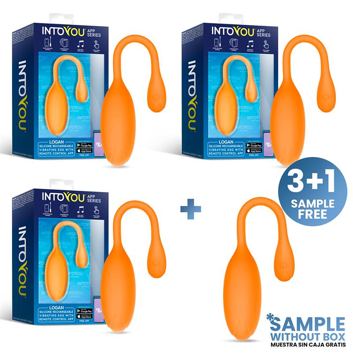 Pack 3 + Tester Logan Vibrating Egg with APP Unibody 1