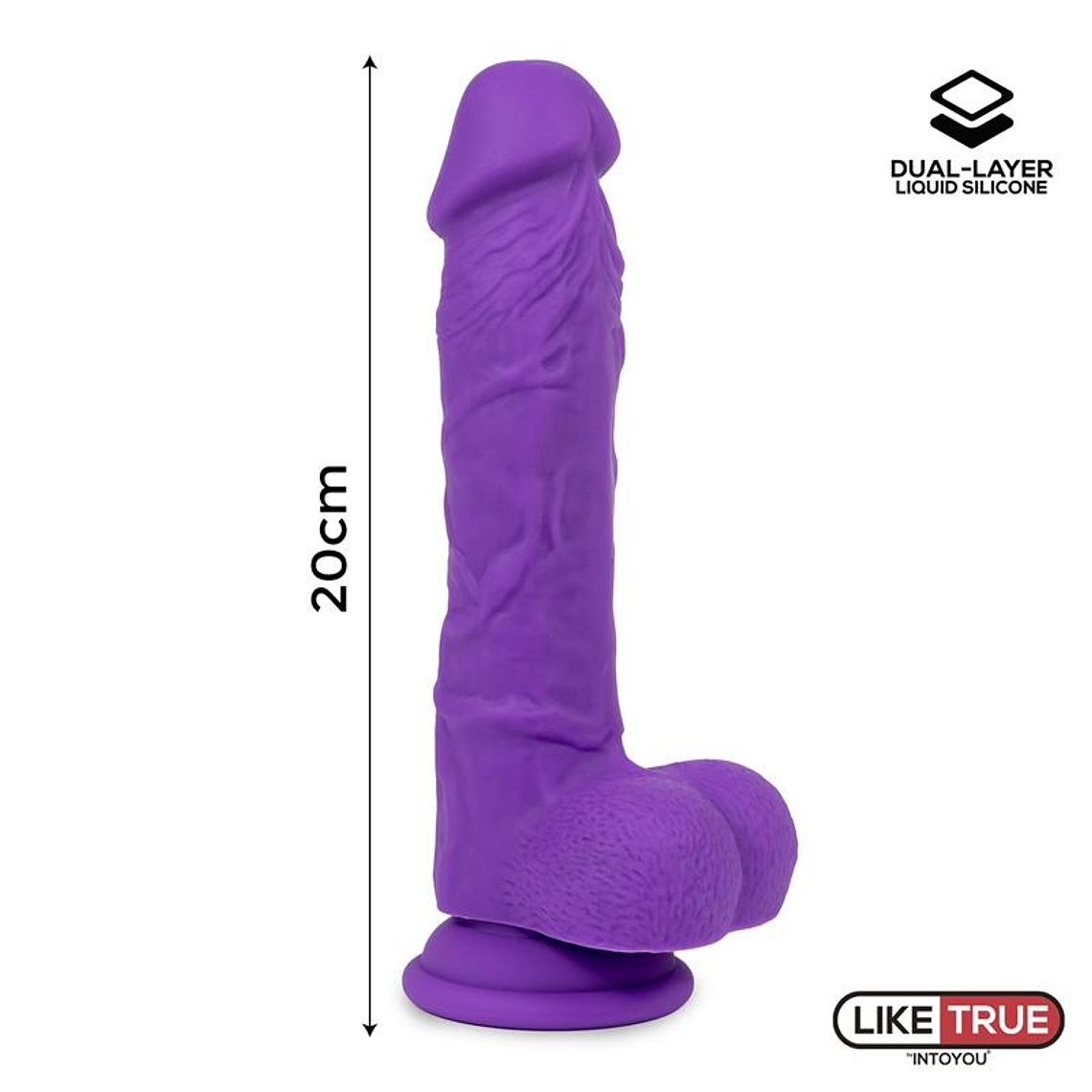 Realistic Dildo Liquid Silicone Dual Layer 8 Purple 8