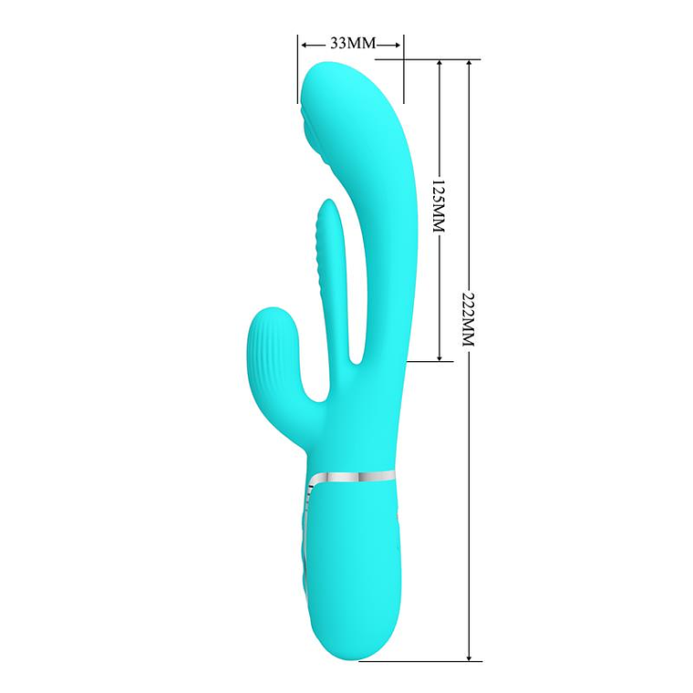 Shania Tripple Rabbit Vibrator Turquoise 10
