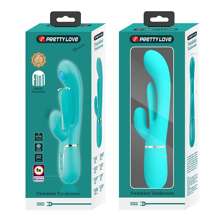Shania Tripple Rabbit Vibrator Turquoise 11
