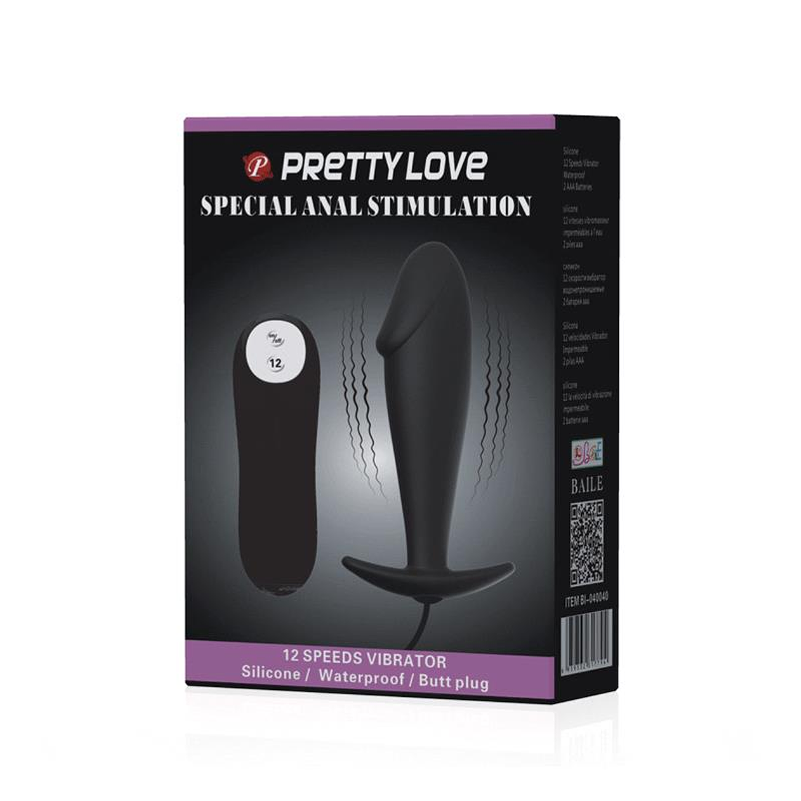 Anal Plug Black with Remote Control 9