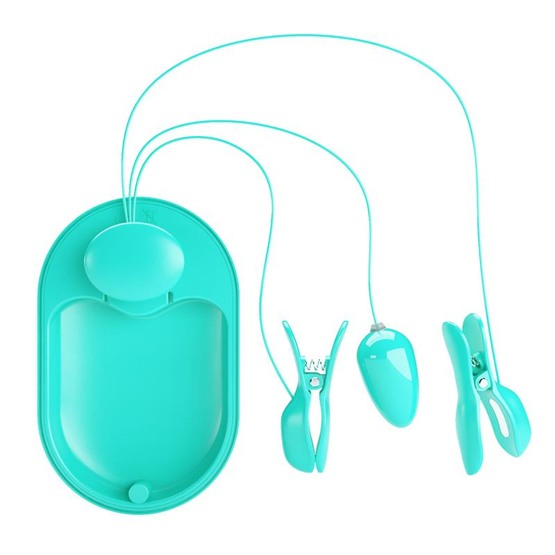 Surprise Box Vibrating Egg with Electric Shock Nipple Clamps Blue 4