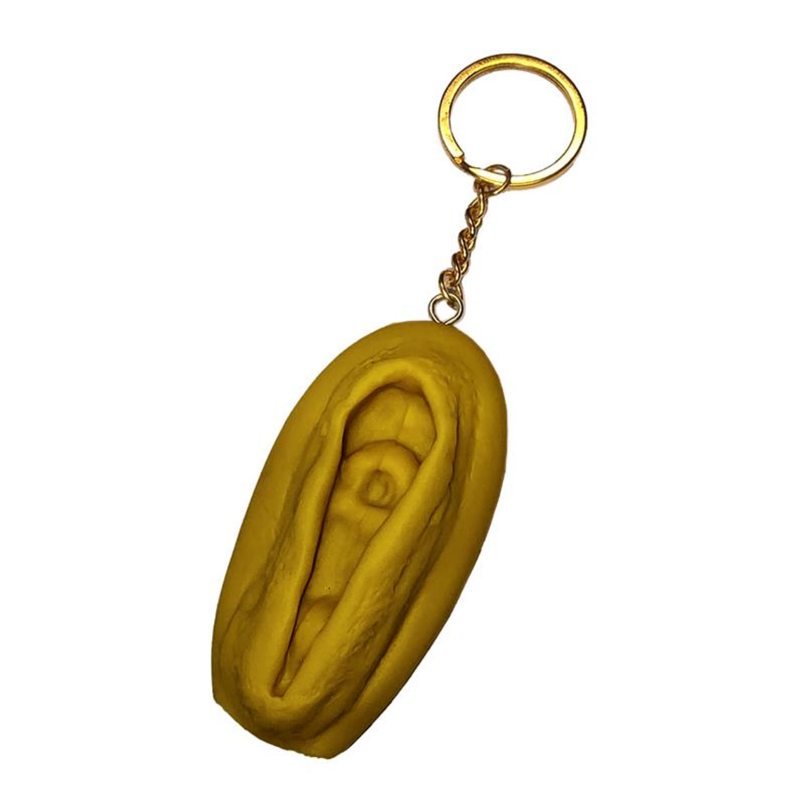 Vagina Shaped keychain Gold 1