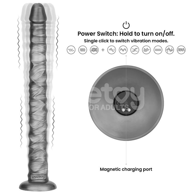 Vibrax Slider Anal DIldo with Vibration King Sized 16 10