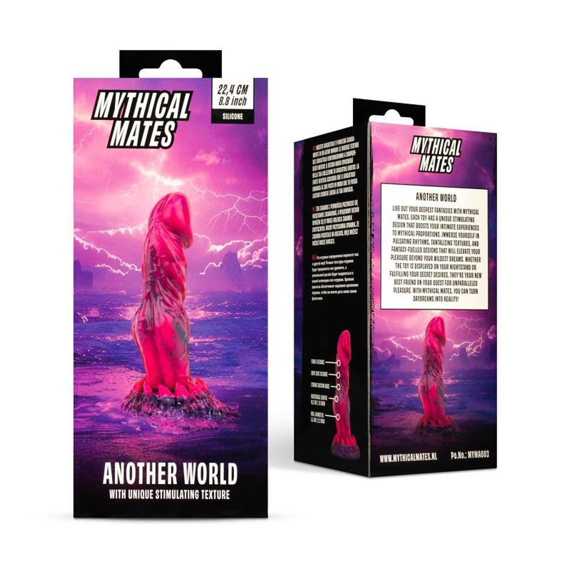 Another World Dildo Pink and Purple 22.4 cm - 8.8 10