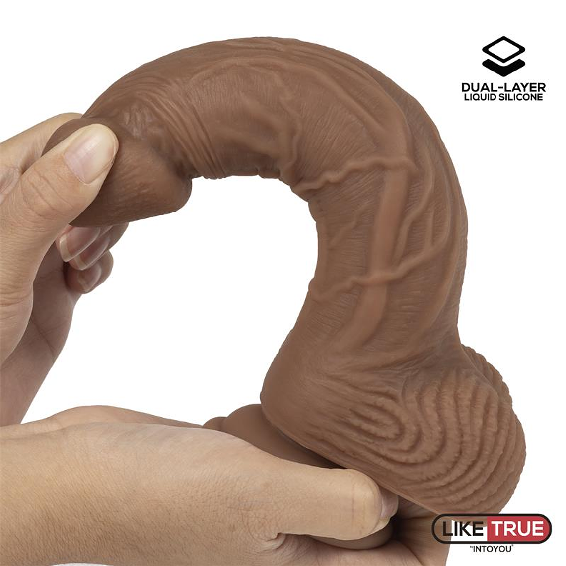 Dildo Dual Layer Silicone 8.25 Brown 7