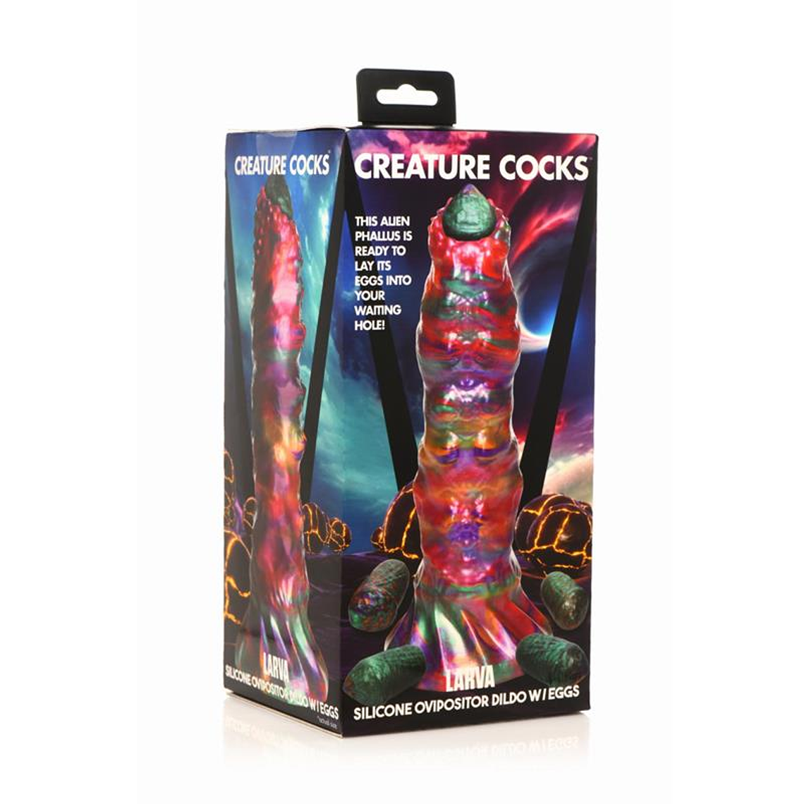 Ovipositor dildo with 4 silicone eggs 9 16