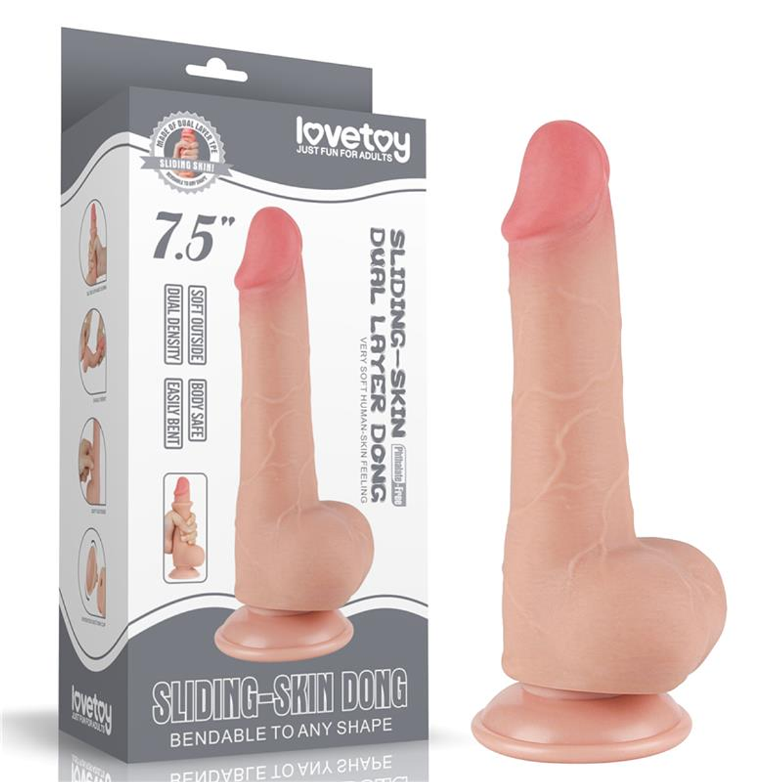 Sliding Skin Dual Layer Dildo 7.5 13