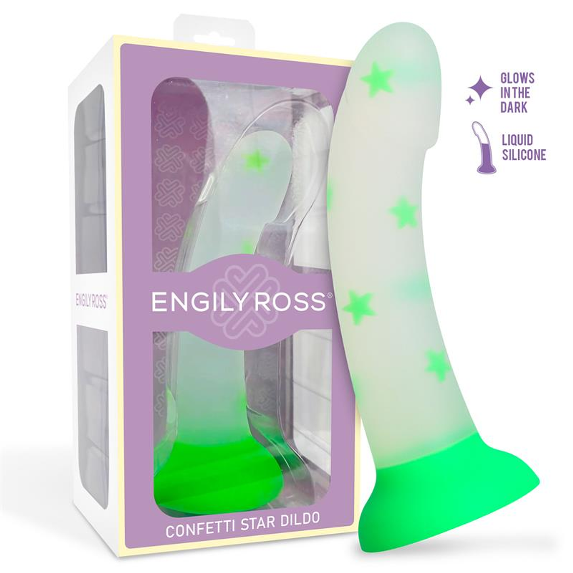 Glow-in-the-Dark Dildo Confetti Star 17 cm 1