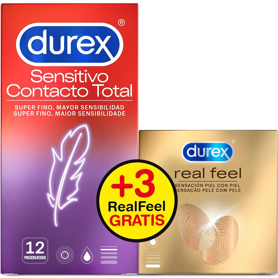 Pack of Total Contact 12 units and Real Feel 3 units 1