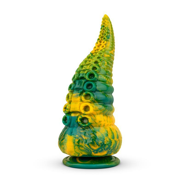 Tentacle Delight Green and Yellow Dildo 22.4 cm - 8.8 2
