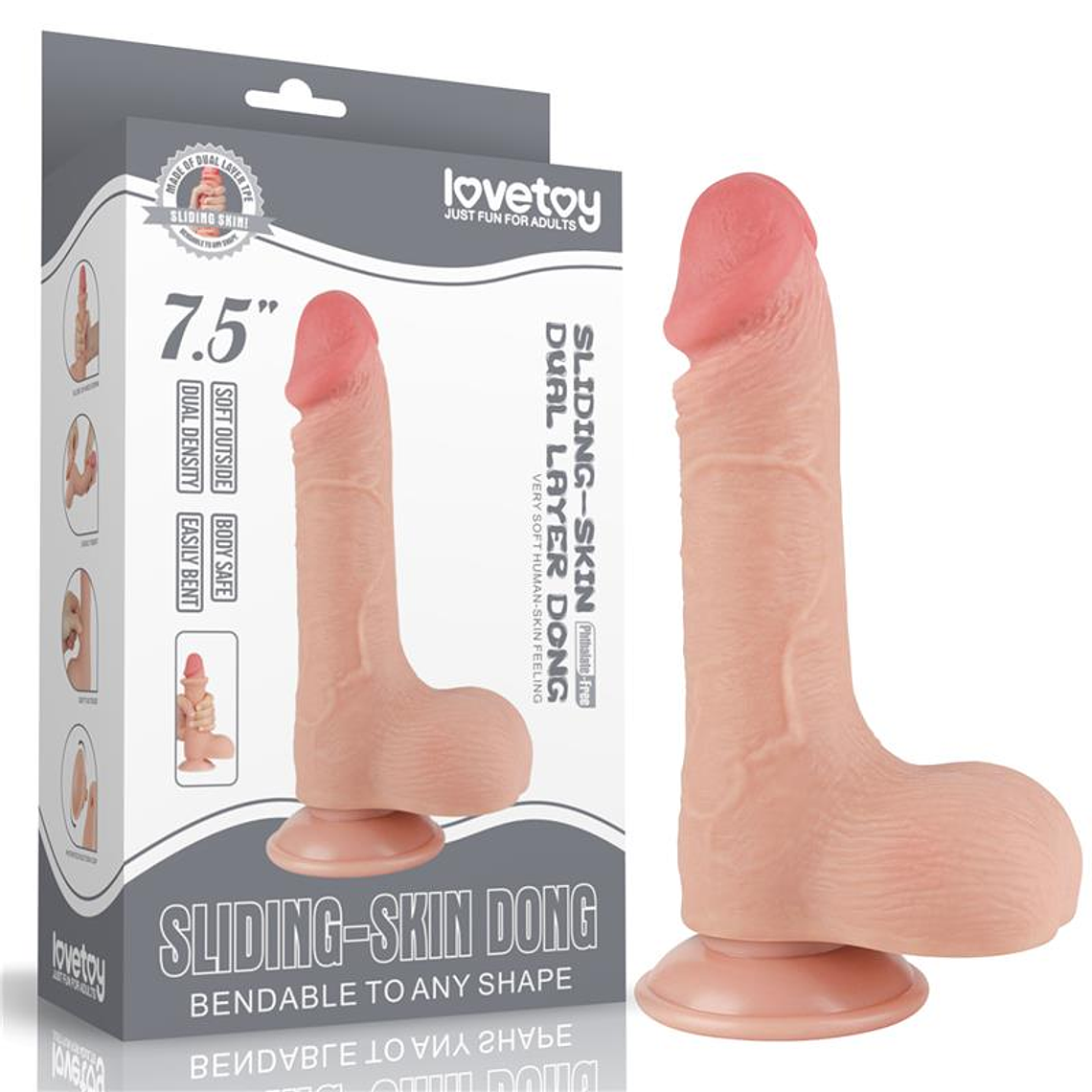 Sliding Skin Dual Layer Dildo 7.5 13