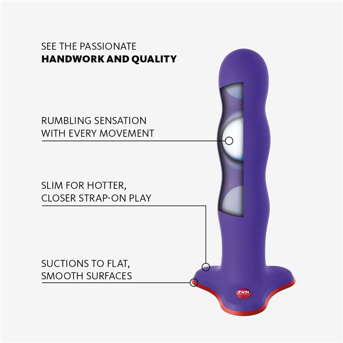 Bouncer Dildo with Internal Beads Flashy Purple 5